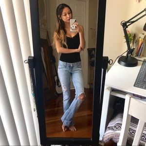 LAST CALL 💖 Ripped Light Blue Flare Denim Jeans